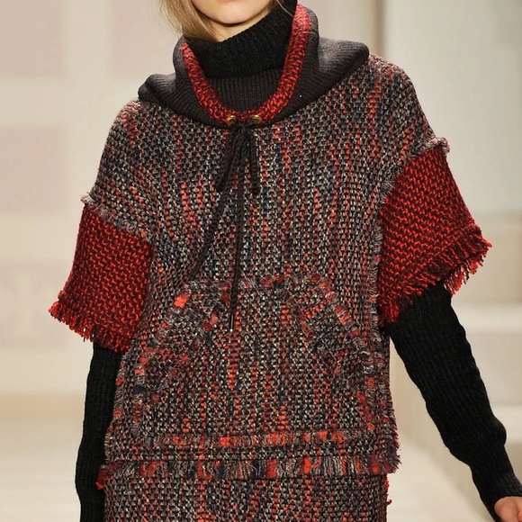 Tory Burch Sweaters - Tory Burch Tweed Cowl Poncho
